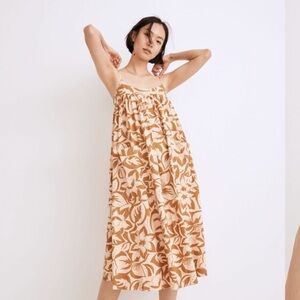 Madewell Linen-Blend Cami Midi Dress in Tropicale Floral
